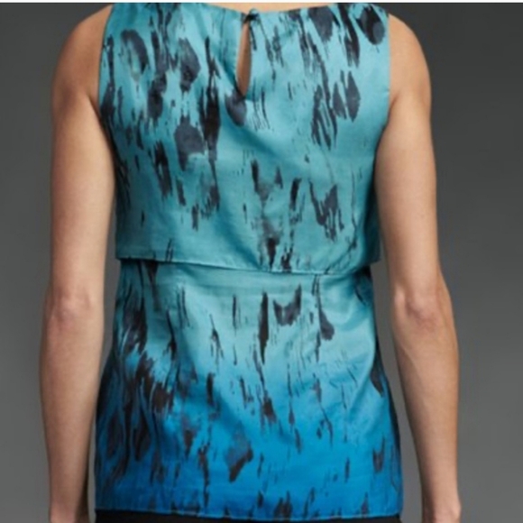 ⚠CABI Serene layered ombre tank M abstract watercolor animal print silk top #142 - Picture 2 of 7